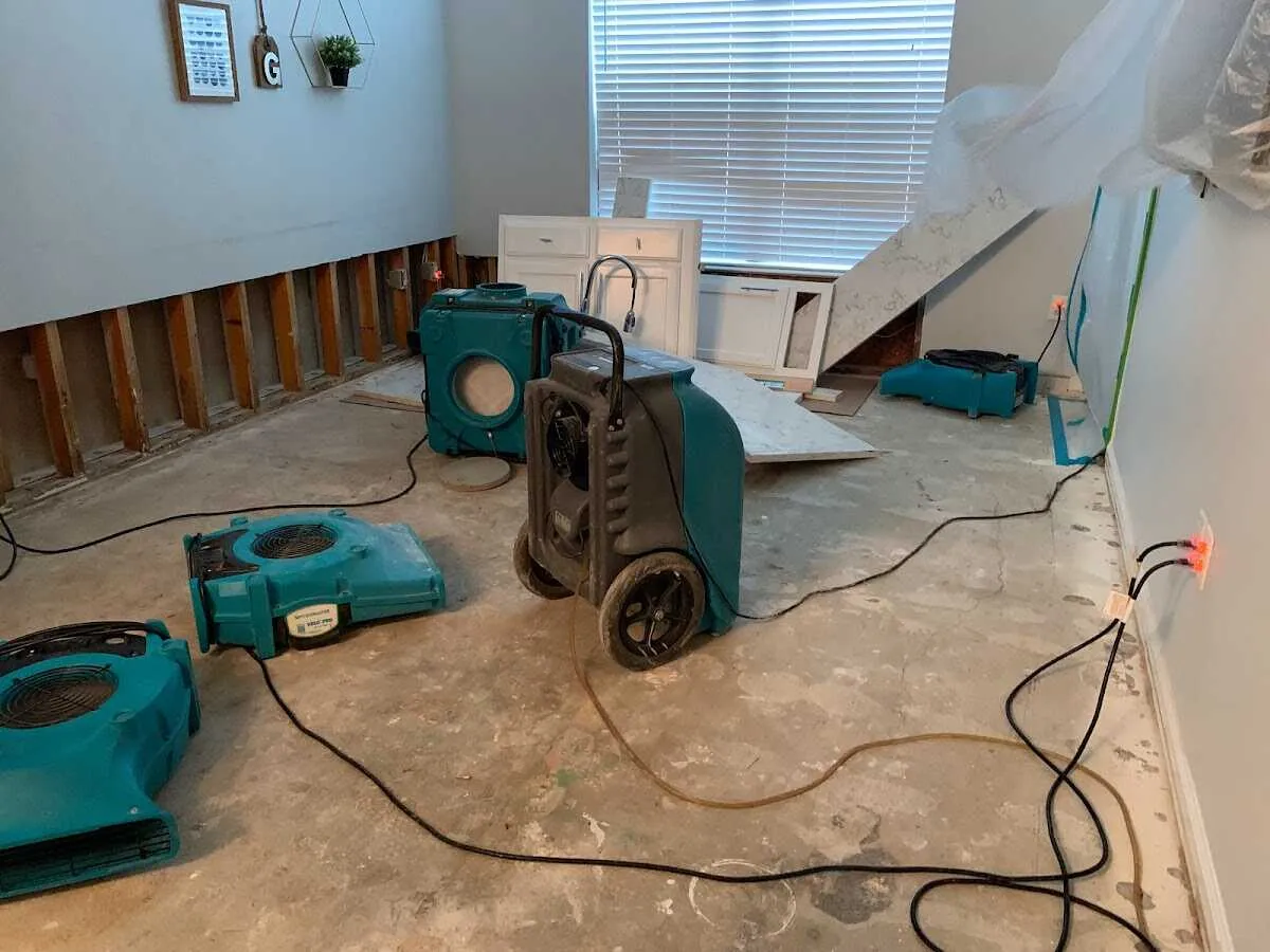 Dehumidifier in flood-cut room for Water Extraction & Removal in West Livingston
